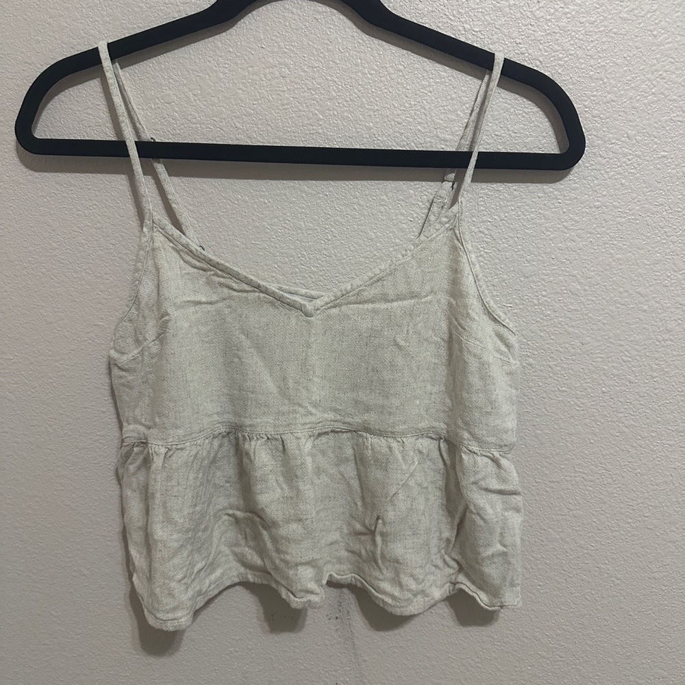 Linen-Blend Abercrombie babydoll tank top